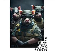 Creative Rectangular Puzzles for Adults 1000 Piece Pig Force 1 Wooden Puzzles-Puzzle Hands-on Game-Family Decoration 1000pcs (75x50cm)