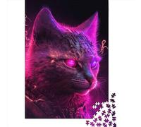 Creative Rectangular Puzzles for Adults 1000 Piece Punk Human Cat3 Paper Puzzles-Puzzle Hands-on Game-Family Decoration 1000pcs (38x26cm)