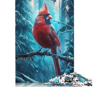 Creative Rectangular Puzzles for Adults 1000 Piece Red Cardinal Bird Paper Puzzles-Puzzle Hands-on Game-Family Decoration 1000pcs (75x50cm)