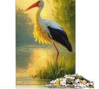 Creative Rectangular Puzzles for Adults 1000 Piece Serene Stork Wooden Puzzles Hands-on Game-Family Decoration 1000pcs (75x50cm)
