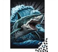 Creative Rectangular Puzzles for Adults 1000 Piece Shark Colorful3 Paper Puzzles-Puzzle Hands-on Game-Family Decoration 1000pcs (38x26cm)