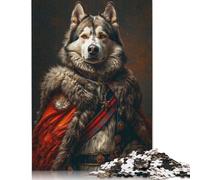 Creative Rectangular Puzzles for Adults 1000 Piece Siberian Husky General Paper Puzzles-Puzzle Hands-on Game-Family Decoration 38x26cm/1000pcs