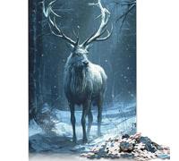 Creative Rectangular Puzzles for Adults 1000 Piece The White Buck Paper Puzzles-Puzzle Hands-on Game-Family Decoration 1000pcs (75x50cm)