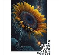 Creative Rectangular Puzzles for Adults 1000 Piece Universe Sunflower9 Wooden Puzzles-Puzzle Hands-on Game-Family Decoration 1000pcs (75x50cm)