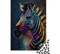 Creative Rectangular Puzzles for Adults 1000 Piece Zebra Ink Painting Wooden Puzzles-Puzzle Hands-on Game-Family Decoration 1000pcs (75x50cm)