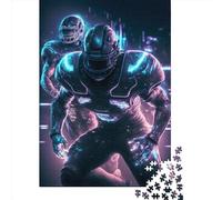 Creative Rectangular Puzzles for Adults 500 Piece Glowing Quarterback Wooden Puzzles-Puzzle Hands-on Game-Family Decoration 500pcs (52x38cm)
