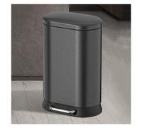 Creative Recycling Bin with Lid, Stainless Steel Step Trash Can, Large Capacity 5.2/7.9 Gallons, Kitchen Essential, Black 30L, Eco-Friendly Waste Management