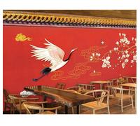 Creative Red Architecture Flowers Flying Birds 3D Wallpaper Luxury Home Dining Decor Paste Sofa Living Room The Wall for Bedroom Mural-150cm×105cm