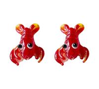 Creative Red Lobster/Crab Pendant Charm Beads Handmade Jewelry Craft Lightweight Glass Accessories Handmade Crustacean Charm Beads, フリーサイズ