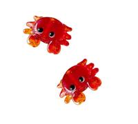 Creative Red Lobster/Crab Pendant Charm Beads Handmade Jewelry Craft Lightweight Glass Accessories Handmade Crustacean Charm Beads, フリーサイズ