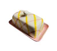 Creative Relief Hand-Painted Ceramic Butter Dish Cheese Butter Box American Tableware with Lid Butter Plate Snacks Dessert Tray Butter Container