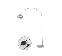 Creative Remote Control Stepless Dimming Living Room Floor Lamp Single Light Source E26 Retractable Black Metal Standing Lamp Bedroom Study Room Torchiere Dining Room Decoration Lighting Fixtu (Chrom