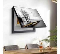 Creative Removable Wall-Mounted Electrical Box Cover Decorative Hidden Meter Box Paint Dustproof & Waterproof Fuse Box Cabinet Protection (001)