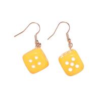 Creative Resin 3D Dice Earrings Funny Colorful Lucky Dice Earrings for Women, Resin, No Gemstone