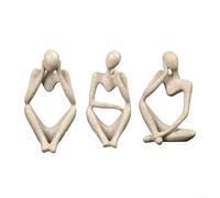 Creative Resin Figurine for Home Decor For Abstract Thinking Sculpture to Enhance Living Space Aesthetics (Sandstone set)