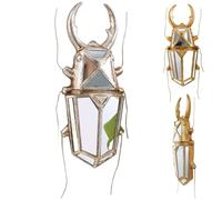 Creative Resin Stag Beetle Wall Decor, 3D Vintage Animal Sculpture Beetle Mirrors, Unique Beetles Wall Hanging for Nature Themed Home (Retro, Silver, 35.7 * 13.8cm(14 * 5.4in))