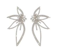 Creative Retro Crystal Flower Drop Earrings Fashion Wedding AB color Rhinestone Earring for Women Jewelry Accessories