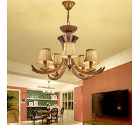 Creative Retro Deer Antler Chandelier5 Lights Unique Rustic Lighting for Living Room Restaurant Bedroom Cafe Bar Log Cabin Home Decor