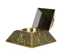 Creative Retro Egyptian Pyramid Ashtray Windproof Metal Ashtray with Cover Table Decor for Home Hotel Office Desk Ornaments (Antique Bronze)