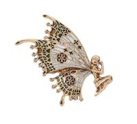 Creative Retro Flower Faerie Brooch Fashion Corsage with Elegant Butterfly Wing Alloy Pin for Accessories Fashion Corsage
