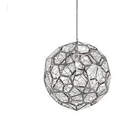 Creative Retro Iron Chandelier,Pendant Light Nordic Golden Pendant Lamp Hollow Diamond Ceiling Lamp Personality Silver Chandelier Ceiling Lighta Color : Gold, Size : 50cm Chrome 50cm