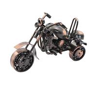 Creative Retro Motorcycle Model Statues, Three-Wheel Metal Moto Collection Shelf Iron Art Sculpture Modern Handcraft Home Office Decor Ornaments Gift for Kid Father Man Motorbike Lovers(Red Cooper)