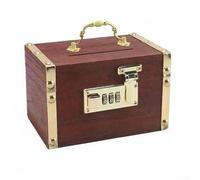 Creative Retro Wooden Piggy Bank with Lock for Kids A Fun Tool for Teaching Financial Skills and Organization (Hemming)