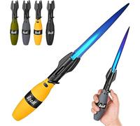 Creative Rocket Fidget Lighter, Wind-Resistant Blue Flame Torch Lighter with Safety Lock,Adjustable Blue Flame,Rotation Lighters with Refillable Butane Gas for BBQ,Outdoor Camping (Yellow)