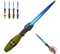 Creative Rocket Fidget Lighter,Windproof Blue Flame Torch Lighter With Safety Lock And Adjustable Blue Flame,Rotation Lighters With Refillable Butane Gas for BBQ & Camping (Green)