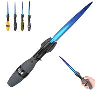 Creative Rocket Fidget Lighter,Windproof Blue Flame Torch Lighter With Safety Lock And Adjustable Blue Flame,Rotation Lighters With Refillable Butane Gas for BBQ & Camping (Grey)