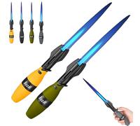 Creative Rocket Fidget Lighter,Windproof Blue Flame Torch Lighter With Safety Lock And Adjustable Blue Flame,Rotation Lighters With Refillable Butane Gas for BBQ & Camping (Green+Yellow)