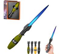 Creative Rocket Fidget Lighter, with Safety Lock and Adjustable Blue Flame, Windproof Blue Flame Torch Lighter, Cool Rotation Lighters with Refillable Butane Lighters, BBQ Camping (Green)