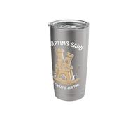 Creative Sandcastle Art Sculpture Beach Fun Sculpting Stainless Steel Insulated Tumbler