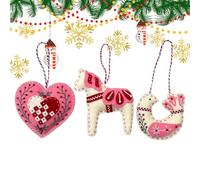 Creative Scandinavian Embroidery Kit - Felt Needle Ornaments, Art Craft Sewing Set for Kids & Adults - Christmas Home Decor