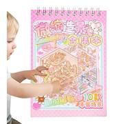 Creative Scene Sticker Book - Coated Paper Fidget Stickerr Book | Waterproof Miniature Cabin Simulated Scene Game | Miniaturee Scenee Bookk for Relief Stress Pass Time