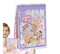 Creative Scene Sticker Book - Coated Paper Fidget Stickerr Book | Waterproof Miniature Cabin Simulated Scene Game | Miniaturee Scenee Bookk for Relief Stress Pass Time