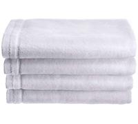 Creative Scents 100% Cotton Velour Fingertip Towels - 4 Pack 11 by 18 Inch - Decorative, Extra Absorbent and Soft Face Towel, Ideal for Bathroom and Powder Room (White)