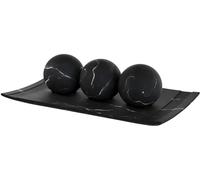 Creative Scents Black Marble Look Home Decor Bowl and Orb Set - Coffee Table Decor for Living Room - Centerpiece Table Decorations for Dining Table, Kitchen Counter, Foyer - Elegant House Decoration