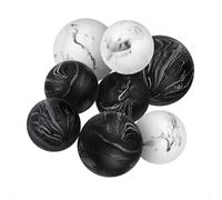 Creative Scents Black & White Set of 8 Small Marble Look Decorative Balls for Bowls - Decorative Orbs Spheres for Coffee Table Centerpiece, Dining Table, Living Room - Modern Bowl Fillers for Home