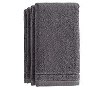 Creative Scents Cotton Fingertip Hand Towels Set - 4 Pack - 11 x 18 Inches Decorative Small Extra-Absorbent and Soft Terry Towel for Bathroom - Powder Room, Guest and Housewarming Gift (Grey)