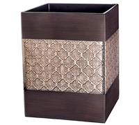 Creative Scents Dahlia Brown Bathroom Trash Can 1.98 Gal / 7.5L - Small Waste Basket for Bathroom - Durable Space Friendly Waste Bin - Decorative Wastebasket for Modern Room or Bedroom Decor