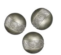 Creative Scents Dublin Silver 3” Decorative Balls - Set of 3 Decorative Balls for Bowls and Vases, Decorative Orbs, Premium Home Decor Vase Filler, Spheres for Coffee Table Decor, Dining, Living Room