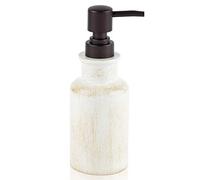 Creative Scents Rustic Luxe Bathroom Soap Dispenser - Beige Hand Soap Dispenser for Bathroom with Strong Easy Dispensing Pump - Rustic Farmhouse Decor - Resin Lotion Dispenser with Pump Holds 8.8 Oz.