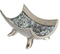 Creative Scents Schonwerk Centerpiece Bowl- Crackled Mosaic Design- Functional Table Decorations- Centerpieces For Dining/ Living Room - Best Wedding/ Birthday/ Anniversary Gift (Silver)