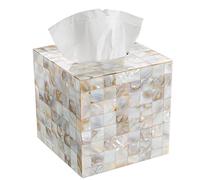 Creative Scents Square Tissue Holder - Decorative Tissue Box Cover is Finished in Beautiful Mother of Pearl Milano Collection