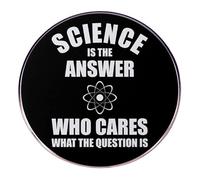 Creative Science Brooch Pins - Black Alloy Lapel Pin Badge with “Science Is the Answer Who Cares What the Question Is” Quote, Unique Blouse Pins for Teachers, Students, and Enthusiasts Clothing Access