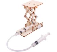 Creative Science Toy for Kids, Wooden Hydraulic Lift Model Assembly Puzzle, Educational DIY Mechanical Kit, Stem Learning Toy for Boys and Girls
