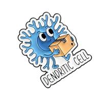 Creative Scientific Immune Cell Enameled Brooch Pin for Biology and Fashion Lovers Unique Science Jewelry