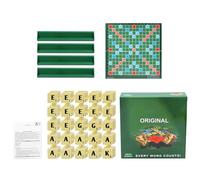Creative Scrabble English Alphabet Word Game, Mini Travel Scrabble Board, Educational Spelling & Reading Game for Kids Preschool, Family Learning Toy, 2-4 Players-A