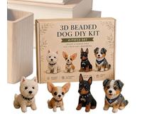 Creative Set 3D Pearl Animals - Mini Craft Box Raw Materials | Craft Material Pack - Beginner-Friendly Text Instructions for Jewellery Design Weaving Bead Animals Figures